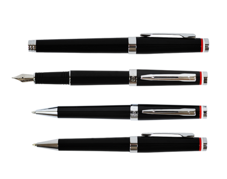 EXO HUSARIA POLSKA ZESTAW PIÓRO + DŁUGOPIS CHROM CZARNY 1020FPBP