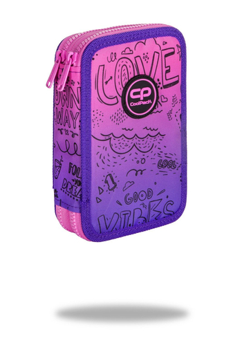 COOLPACK JUMPER 2 PIÓRNIK PODWÓJNY Z WYPOSAŻENIEM PURPLE SCRIBLE D066341