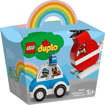 Lego 10957 Duplo helikopter strażacki i radiowóz