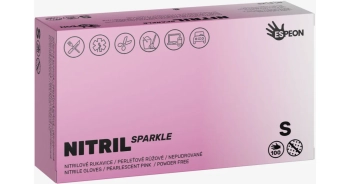ESPEON RĘKAWICE NITRYL PERŁOWE RÓŻOWE S 100SZT