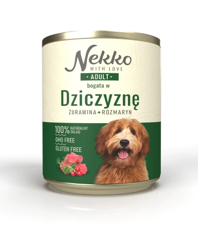 NEKKO PIES 800G ADULT DZICZYZNA/ROZMARYN/ŻURAWINA
