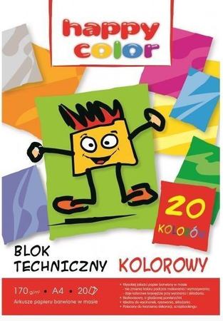 BLOK TECHNICZNY HAPPY COLOR A4 170G 20ARK.HA3717 2030-09