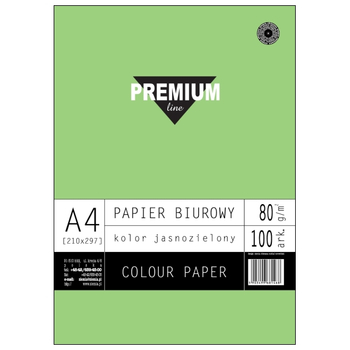 ***PAPIER BIUROWY PREMIUM A4 80G 100ARK J.ZIELONY 6814-G-80