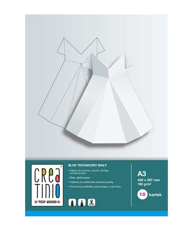 TOP CREATINIO BLOK TECH A3 10K 170G BIAŁY