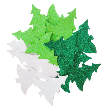 NAKLEJKI Z PIANKI BROKAT CHOINKA KSPI-418