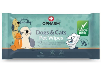 OPHARM CHUSTECZKI DOG&CATS PET WIPES 48SZT