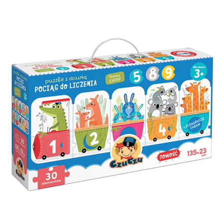 CZUCZU PUZZLE Z DZIURKĄ POCIĄG DO LICZENIA