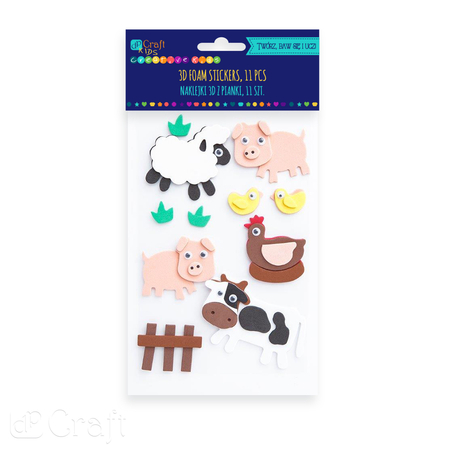 NAKLEJKI 3D Z PIANKI-FARMA, 11 SZT KSPI-006