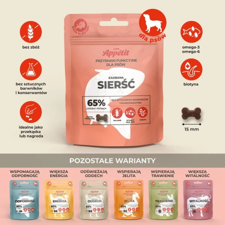 Comfy Appetit Przysmaki Funkcyjne Sierść dla psa 70g