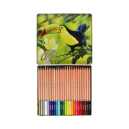 COLORINO KIDS KREDKI OŁÓWKOWE OKRĄGŁE ARTIST 24KOL METALOWE PUDEŁKO 83263PTR