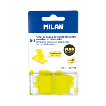 MILAN INDEKSY FLUO ŻÓŁTE 45X25 MM 50SZT 411061001