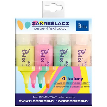 TETIS KOMPLET ZAKREŚLACZY 4 KOL KW020-M4