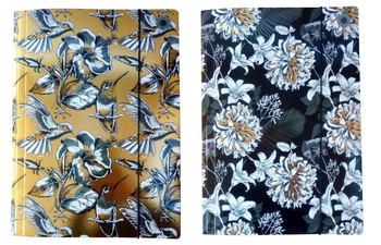 TECZKA Z GUMKĄ A4 FLOWERS GOLD 7044-BŁ-F.GOLD