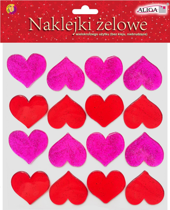 NAKLEJKI ŻELOWE SERCA 19CMX19CM ZNK-5901