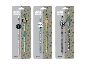 DISNEY FASHION OŁÓWKI Z GUMOWĄ NAKŁADKĄ 2 SZT MANDALORIAN 16517