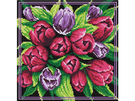 DIAMENTOWA MOZAIKA BUKIET TULIPAN 30X30 PD3030011 IPICASSO
