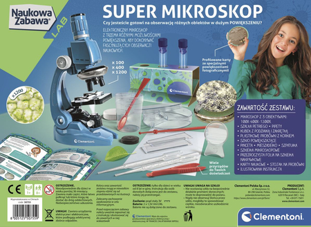 CLEMENTONI 50755 NAUKOWA ZABAWA. SUPER MIKROSKOP