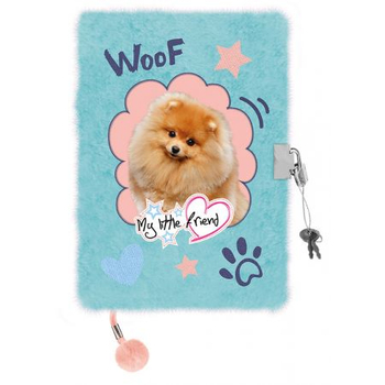 MAJEWSKI PAMIĘTNIK Z KŁÓDKĄ 3D WŁOCHACZ A5 96K MY LITTLE FRIEND FLUFFY DOG 650864