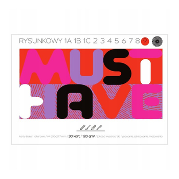 ***BLOK RYSUNKOWY BIAŁY+KOLOR A4/30K MUST HAVE NR9 6034