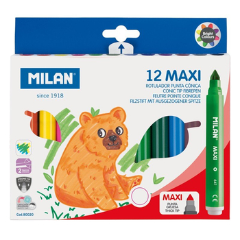 MILAN FLAMASTRY MAXI 12KOL 80020