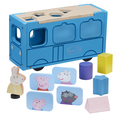 **Peppa Pig - Drewniany autobus sorter Świnka Peppa 07222