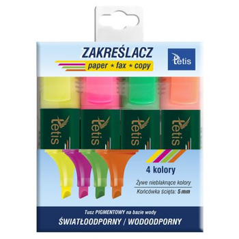 TETIS KOMPLET ZAKREŚLACZY 4 KOL KW015-M4