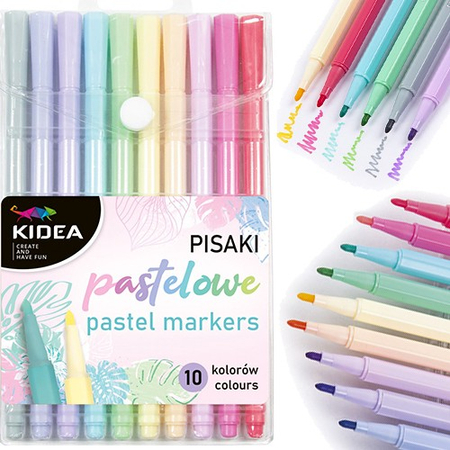KIDEA PISAKI PASTELOWE 10 KOLORÓW PIP10KA
