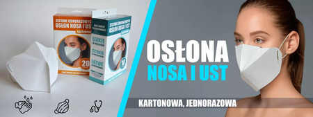 OSŁONA KARTONOWA JEDNORAZOWA  NA NOS I USTA