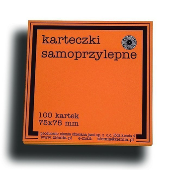 KARTECZKI SAMOPRZYLEPNE ORANGE FLUO 75/75