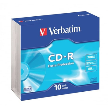 VERBATIM PŁYTA CD-R 700MB 80MIN SUPER SLIM 10SZT 43415