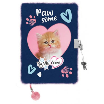 MAJEWSKI PAMIĘTNIK Z KŁÓDKĄ 3D WŁOCHACZ A5 96K MY LITTLE FRIEND GINGER KITTY 650840