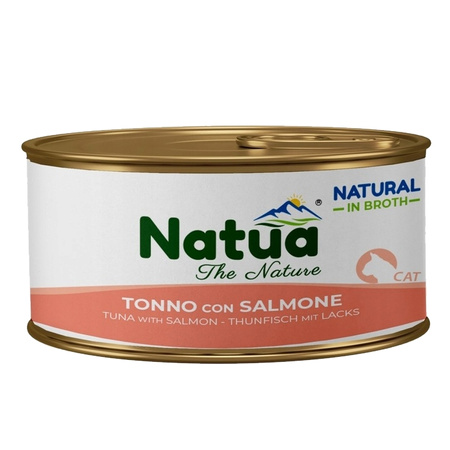 NATUA PUSZKA 85G NATURAL TUŃCZYK Z ŁOSOSIEM W BULIONIE