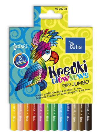 TETIS KREDKI TETISKI OKRĄGŁE JUMBO 12 KOL KO002-JB