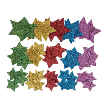NAKLEJKI Z PIANKI BROKAT GWIAZDKI MULTIKOLOR KSPI-417