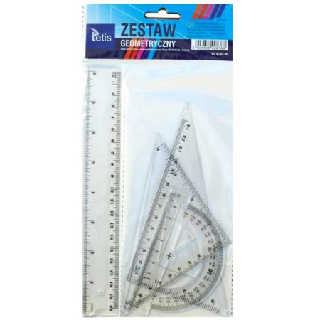 TETIS ZESTAW GEOMETRYCZNY 20CM BL001-BK