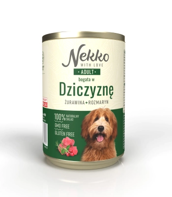 NEKKO P/PIES 400G ADULT DZICZYZNA/ROZMARYN/ŻURAWINA