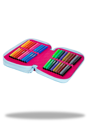 COOLPACK JUMPER 2 PIÓRNIK PODWÓJNY Z WYPOSAŻENIEM PINK SCRIBBLE D066340