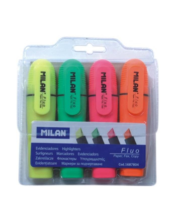 ZAKREŚACZ FLUO PŁASKI 4KOL 1687804 MILAN