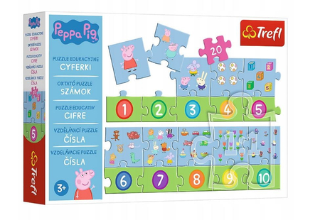 TREFL Puzzle "20 Edukacyjne - Cyferki Peppa Pig