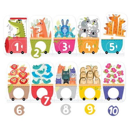 CZUCZU PUZZLE Z DZIURKĄ POCIĄG DO LICZENIA
