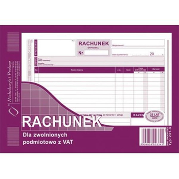 231-3 RACHUNEK A5 DLA ZW.Z.VAT POZIOM