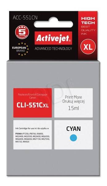 ActiveJet tusz do Canon CLI-551C new ACC-551CN