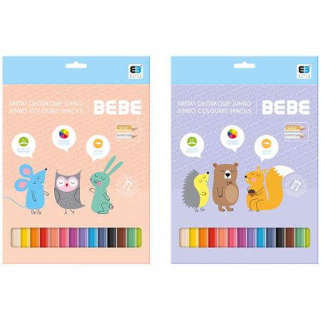 BBI KREDKI OŁÓWKOWE TRÓJKĄTNE JUMBO 12KOL BB KIDS PASTEL