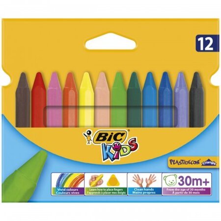 BIC KREDKI PLASTIDECOR TRIANGLE 12KOL