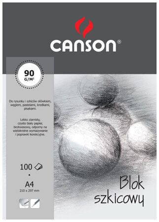 BLOK SZKIC.A4 CANSON 90G 100ARK 6666-140