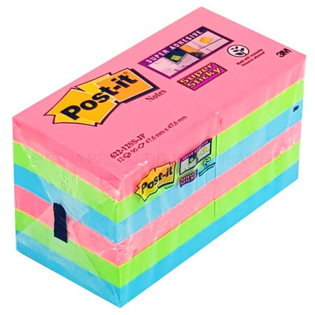 Bloczek Samoprzylepny Post-It Super Sticky (622-12Ss-Jp) 476X476Mm 12X90 Kart. Paleta Bora Bora