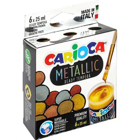 CARIOCA FARBA TEMPERA METALICZNA 6X25ML 170-2623