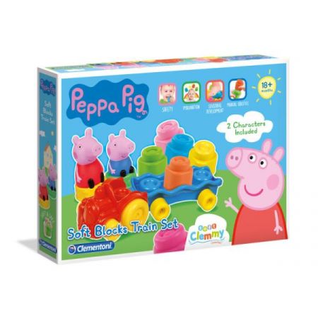 CLEMENTONI CLEMMY KLOCKI POCIĄG ŚWINKA PEPPA 17249