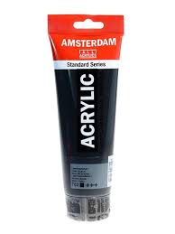 FARBA AKRYL.250ML 702 LAMP BLACK AMSTERDAM