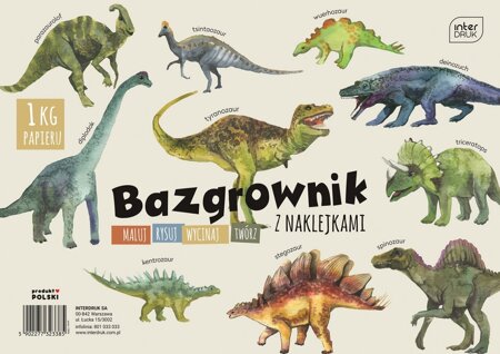 INT BAZGROWNIK A4 Z NAKLEJKAMI DINOZAURY 323385